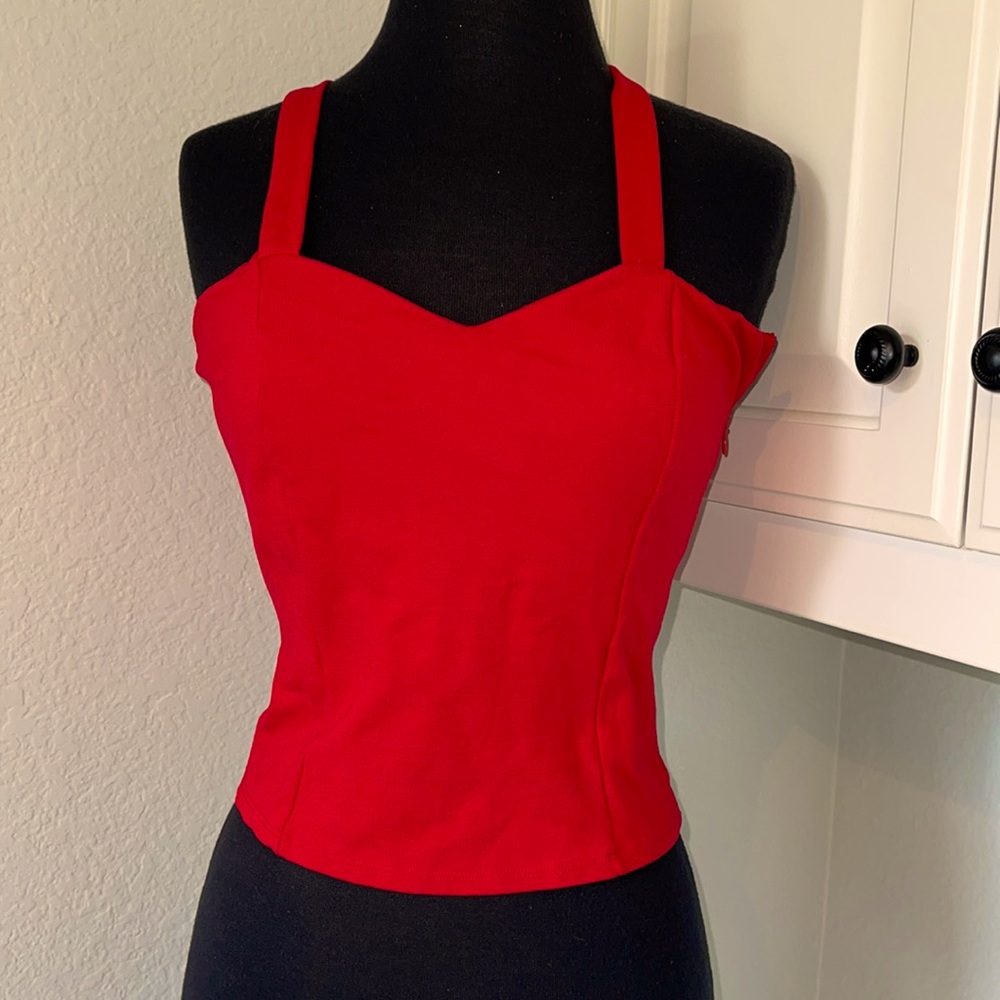 Double trouble pinup girl halter top red FINAL CLEARANCE
